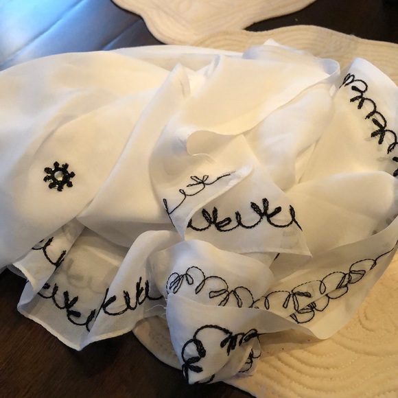 MORE by Lata wide rectangular embroidered, embellished wrap scarf - Picture 1 of 6